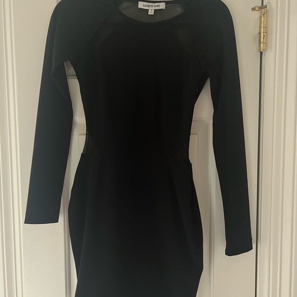 Elizabeth and James black tight long sleeve beautiful mesh dress (back is mesh) - Picture 2 of 6
